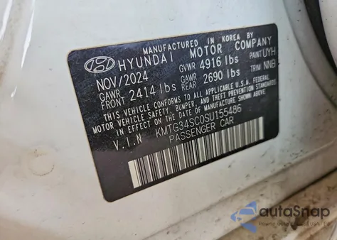 2025 Genesis G70 2.5T Standard z USA, uszkodzony, nr VIN KMTG34SC0SU155486